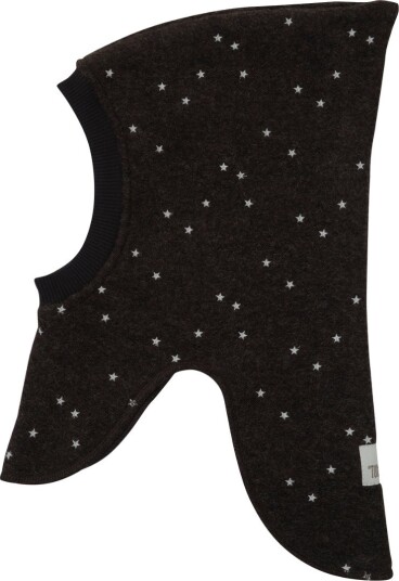 Huttelihut Balaclava Emb. Wool DARK BROWN MELANGE 50\12/24M