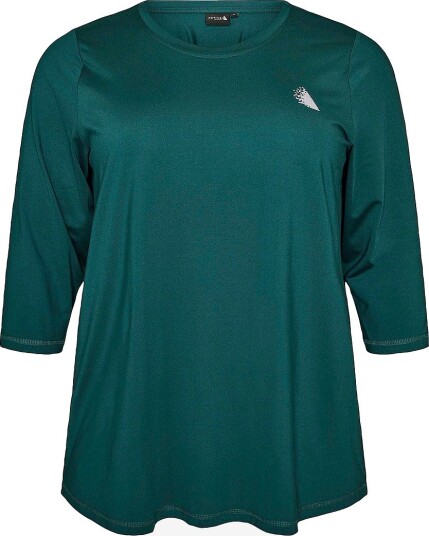 Zizzi Treningstopp aBasic One 3/4 Blouse Grønn