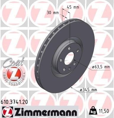 ZIMMERMANN 610.3741.20 Bremseskive