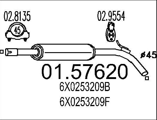 Midtre lydpotte MTS 01.57620 Midtre lydpotte MTS 01.57620