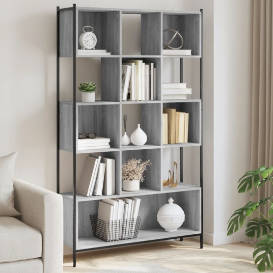  Bokhylle grå sonoma 102x28x172 cm konstruert tre 8721012341371