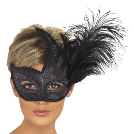 Smiffys Colombina Svart Øyemaske - One size