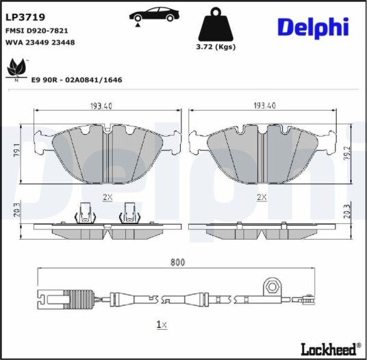 DELPHI LP3719 Bremseklosser