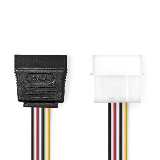 Nedis Intern Strømkabel Molex til SATA 15-Pin Gullbelagt 0,15 m Flerfarget Nedis Intern Strømkabel Molex til SATA 15-Pin Gullbelagt 0,15 m Flerfarget