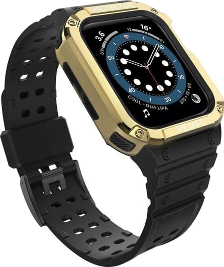 Hurtel Protect Reim med Deksel til Apple Watch 38/40/41mm Svart/Gull