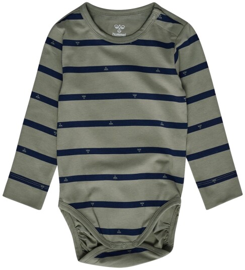 Hummel Body I/e hmlMini Stripete Bee Shadow Hummel 2 år (92) Langermet Body Armygrønn Blå Grønn Marineblå