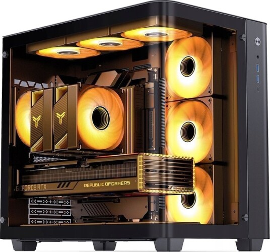 Jonsbo TK-3 Mid Tower Kabinett med Herdet Glass og 420mm GPU Svart Jonsbo TK-3 Mid Tower Kabinett med Herdet Glass og 420mm GPU Svart
