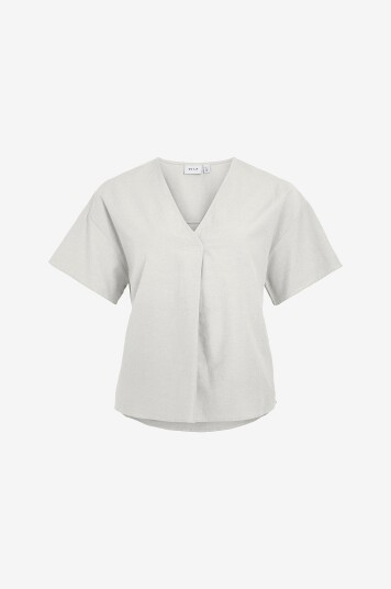 Vila - Topp viPrisilla V-neck S/S Top - Hvit