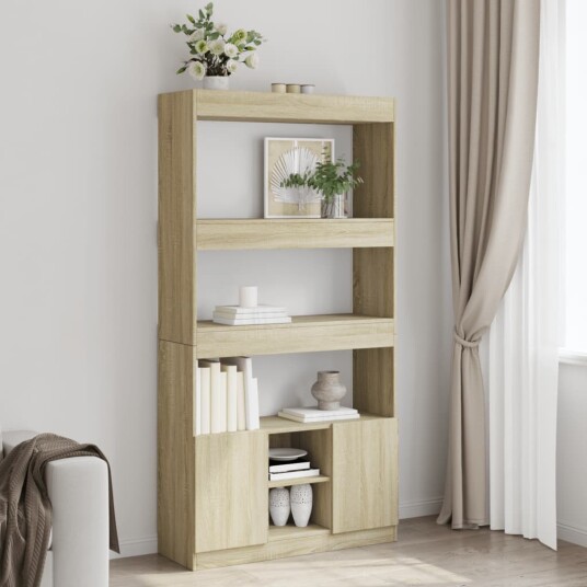 Highboard sonoma eik 92x33x180 cm konstruert tre Highboard sonoma eik 92x33x180 cm konstruert tre