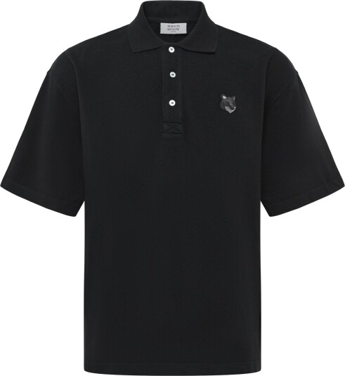 Maison Kitsune Bold Fox Head Patch Oversize Polo Black L