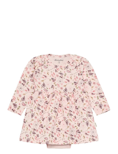 Minymo Body Dress Ls Aop Pink 62