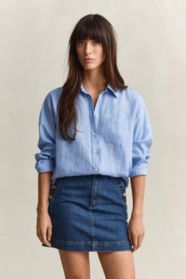 GANT Rel Linen Ls Shirt Blue 40