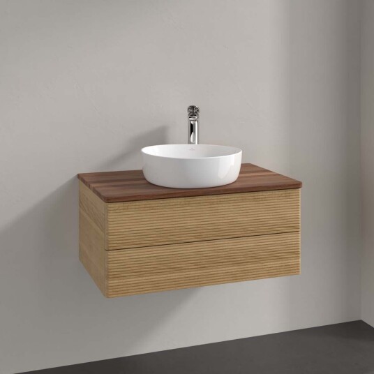 Villeroy & Boch  Antao Servantskap med 2 skuffer 80x50x36 cm m/lys Eik/Valnøtt
