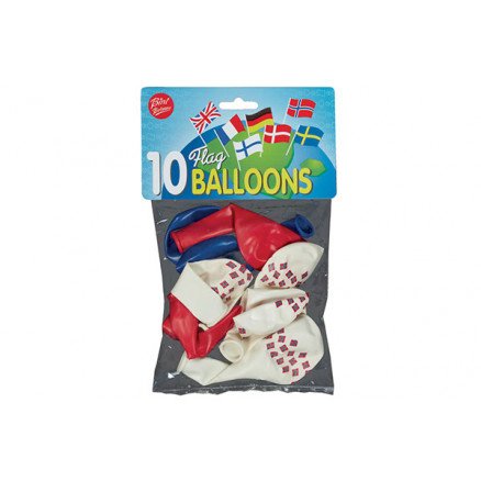 Bini Balloons Bini Balloons Ballonger Norsk flagg Ø26cm 10 stk