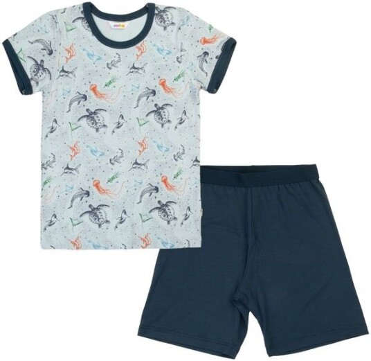 Joha Sea Animals kort pyjamas til barn i bambus Blue
