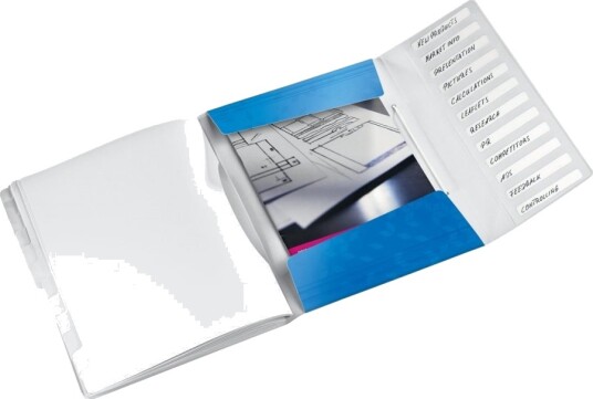 Leitz Wow Klassifikasjonsmappe 12 Rom 12 Deler For A4 210 X 297 Mm Kapasitet: 200 Ark Med Fliker Metallic Blå