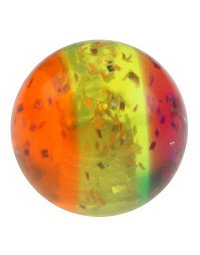 Utgått Glitrende Lilla og Orange Akrylkule 5 mm kule til 16 mm stang