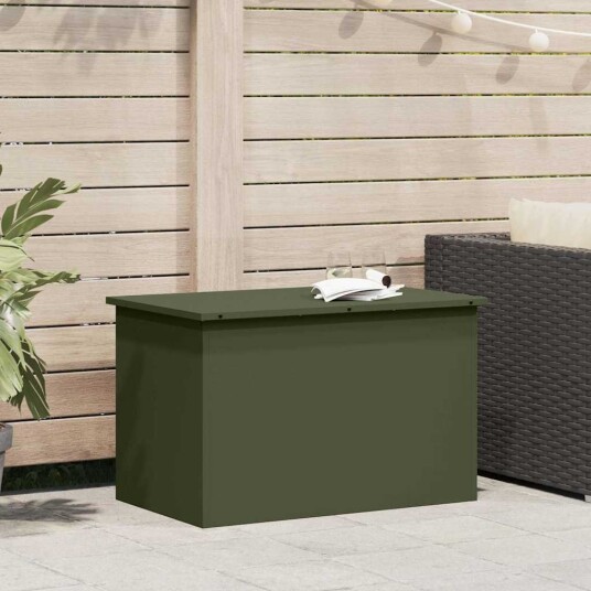 vidaXL Hageoppbevaringsputeeske Stål 80 x 50,5 x 50 cm 175 L