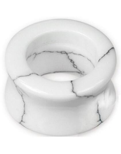 Cracked White Stone Howlite Mineralstein Piering Tunnel Strl 18 mm