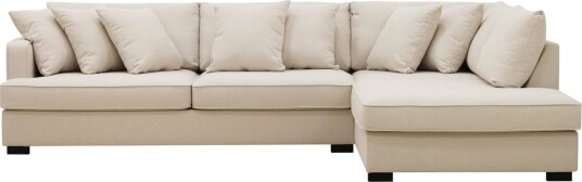 Rossita 4 seters Høyrevendt L formet Dyp Sjeselongsofa i Bouclé Beige