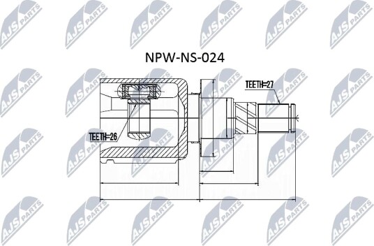 Nty Drivknute drivaksel NTY NPW NS 024