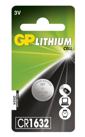 GP CR1632 Lithium Knappcellebatteri 3V 140mAh - 1 Pakk