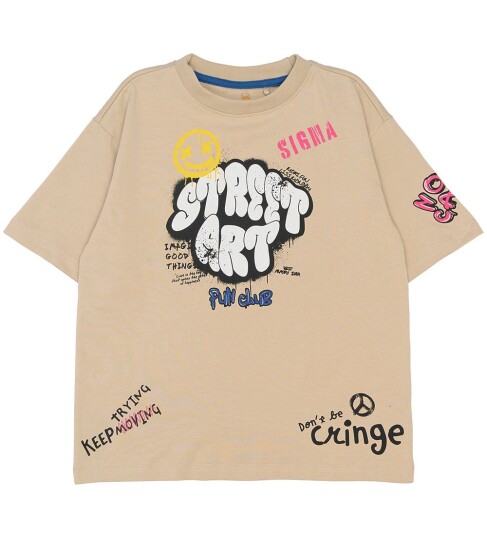 The New Tnsully Os S_S Tee Beige 122/128 The New Tnsully Os S_S Tee Beige 122/128