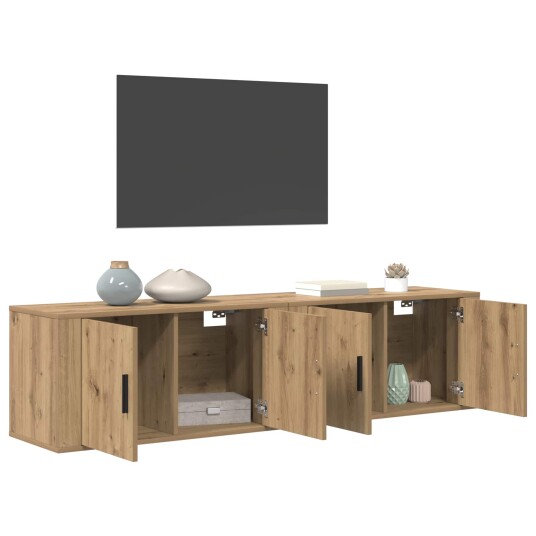 Veggmontert TV hylle sett 2 pcs Artisan Eik 80 x 34,5 x 40 cm Veggmontert TV hylle sett 2 pcs Artisan Eik 80 x 34,5 x 40 cm