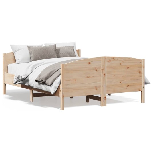vidaXL Sengeramme med hodegavl 120x190 cm heltre furu 8721012430280