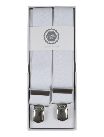 Portia 1924 Solid Suspenders - White - ONE SIZE