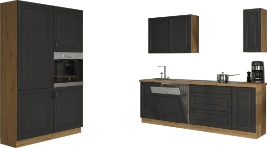 Templemore Möbelset För Kök & Matplats Black/Wood -