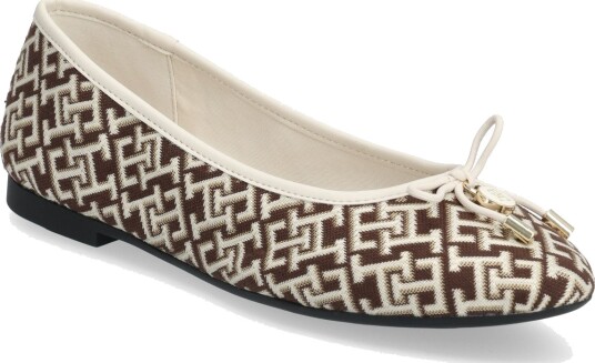 Tommy Hilfiger Th Charm Jacquard Ballerina   Brown   41