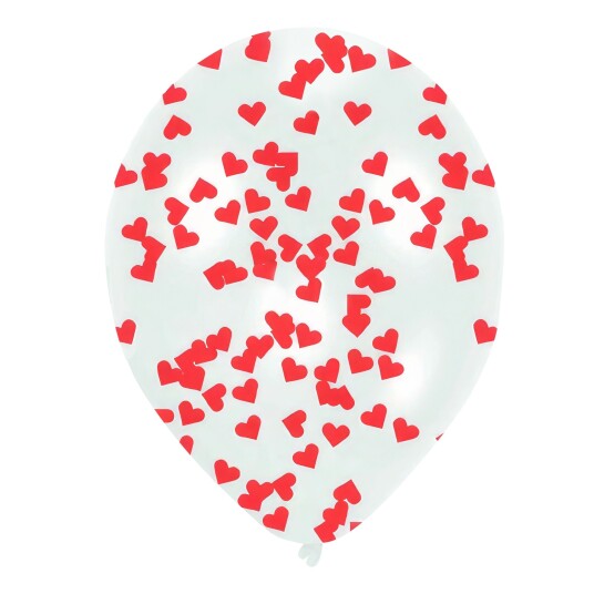Amscan International Konfettiballonger Hjerter Store - 6-pakning