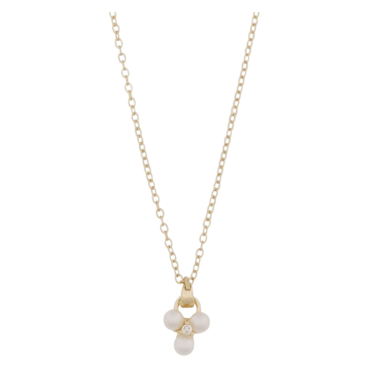 Snö Of Sweden Eira Tripple Pearl Pendant Necklace Gold and White Snö Of Sweden Eira Tripple Pearl Pendant Necklace Gold and White