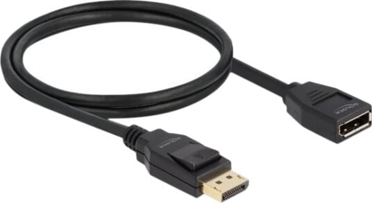 Delock   Displayport Forlengelseskabel   Displayport Hann Til Displayport Hunn   Displayport 1.2   1 M   Støtte For 4K 60 Hz 3840 X 2160   Svart