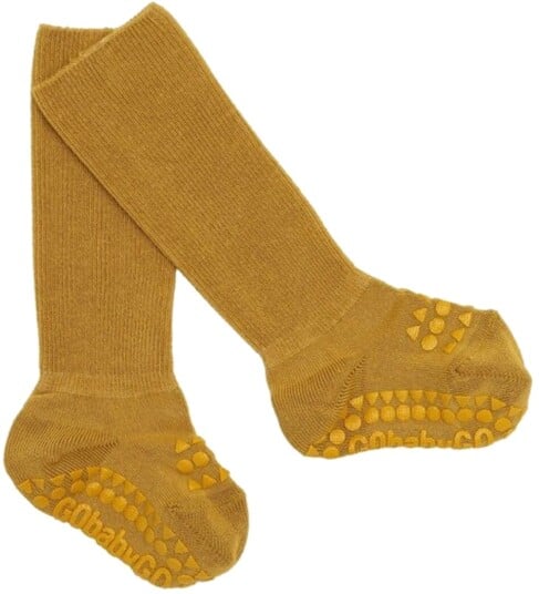 Go Baby Go Gobabygo Krabbesokker I Bambus Mustard 3 4y Size 27 30