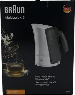 Braun WK 300 Vannkoker 1,6L 2200W Trådløs Hvit Braun WK 300 Vannkoker 1,6L 2200W Trådløs Hvit