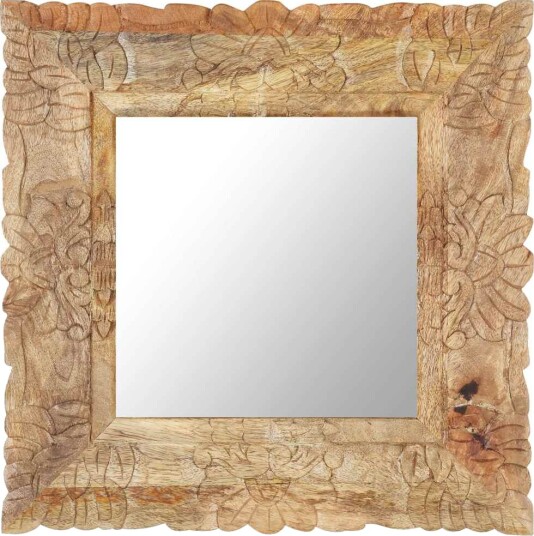 vidaXL Speil 50x50 cm heltre mango