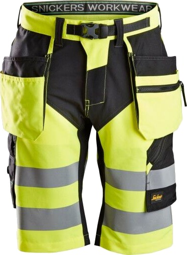 Snickers Workwear 6933 FlexiWork Arbeidsshorts varsel, gul C58
