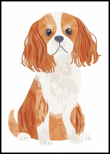 Cavalier Spaniel Dog Plakat Plakat / 70x100cm