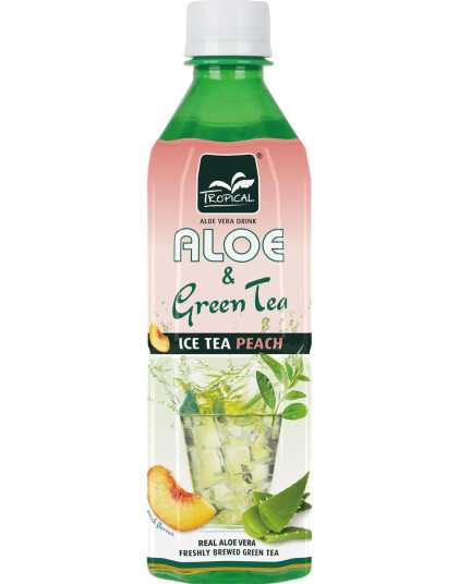 Tropical Aloe & Grønn Te "Ice Tea Peach" Leskedrikk 500 ml