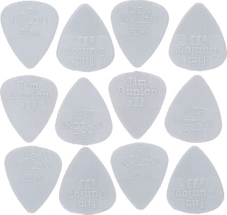 Dunlop Nylon 0,60 Standard Plektren 12 Stück Dunlop Nylon 0,60 Standard Plektren 12 Stück