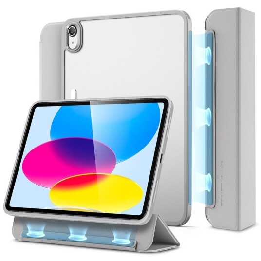 ESR iPad 10.9" (2022) ESR Ascend Flip Tri-Fold Hybrid Flipdeksel - Kunstskinn - Grå