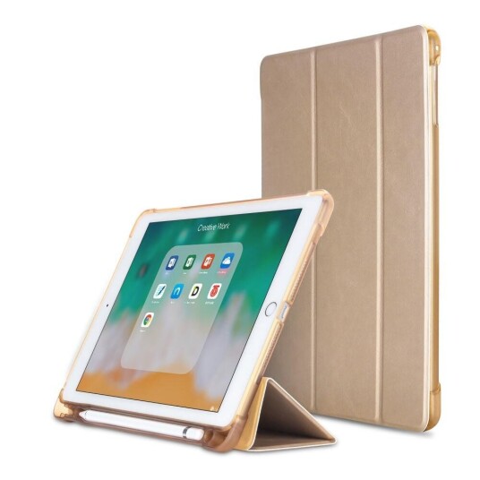 INCOVER iPad 9.7 (2018-2017) / iPad Air / iPad Air 2 Tri-Fold Flip Deksel m. Fleksibel Bakside - Gull