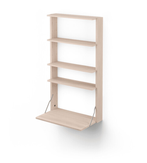 Massproductions Gridlock – M1-A4-0-D vegghylle med skrivebord Natural Ash