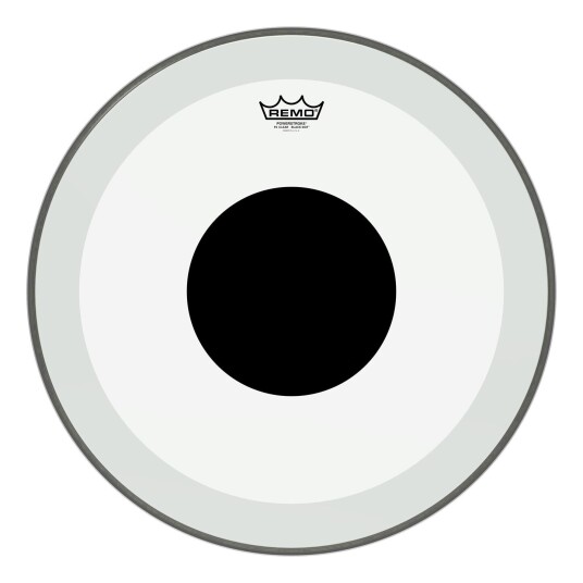 Remo P3-1320-10 Bass Powerstroke 3 Clear 20" Diameter No Stripe Top Svart Dot