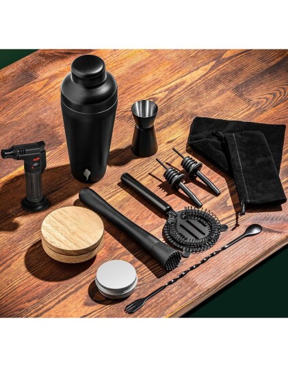 Gadget Master Deluxe Cocktail Shaker og Whiskyrøykersett
