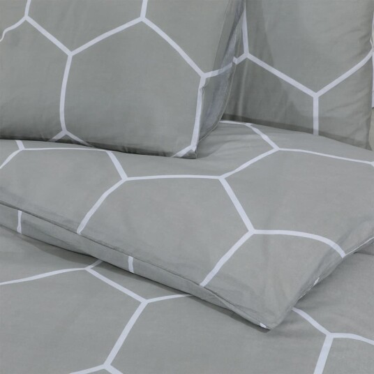  Sengesett grå 220x240 cm bomull 8720845432430