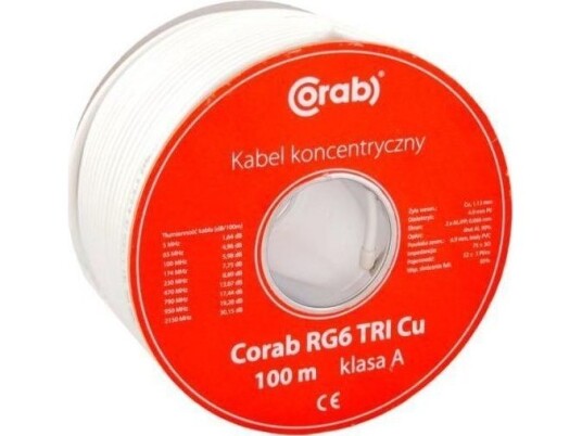 Coaxial Cable Rg6 Tri Cu Corab ( 100M Spool ) Class A Coaxial Cable Rg6 Tri Cu Corab ( 100M Spool ) Class A