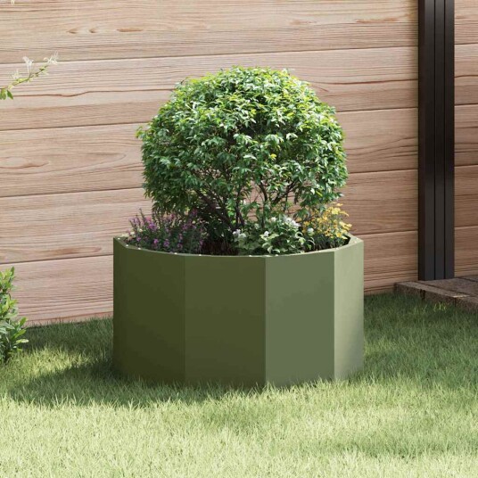 vidaXL Plantekassed Olivengrønn 60 x 60 x 35 cm Stål vidaXL Plantekassed Olivengrønn 60 x 60 x 35 cm Stål